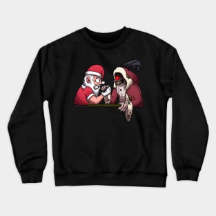 Santa Claus Arm Wrestling With Krampus Crewneck Sweatshirt